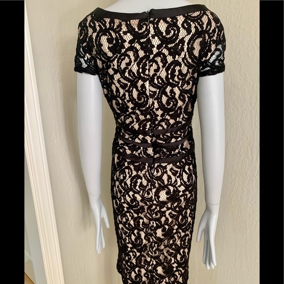 MSK Black Lace Dress Scoop Neck Little Black Dress LBD Party Size 10 - Picture 9 of 15